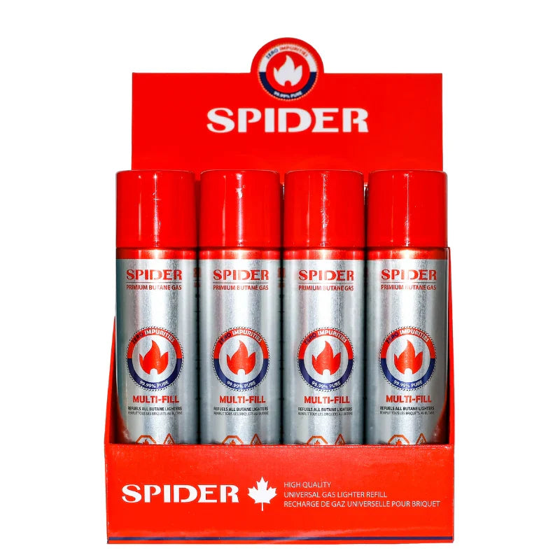 Spider | Premium Butane Gas 300ml (167g)-12/Display Butane · Fluid The MST