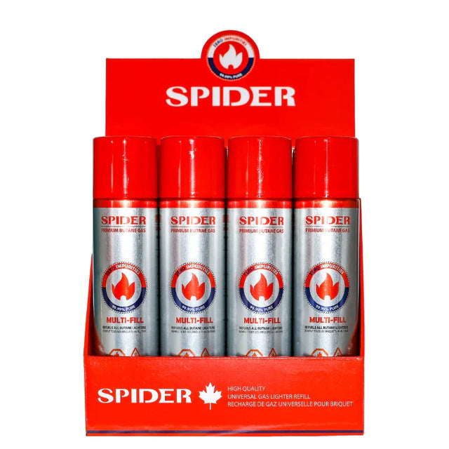 Spider | Premium Butane Gas 300ml (167g)-12/Display Butane · Fluid The MST