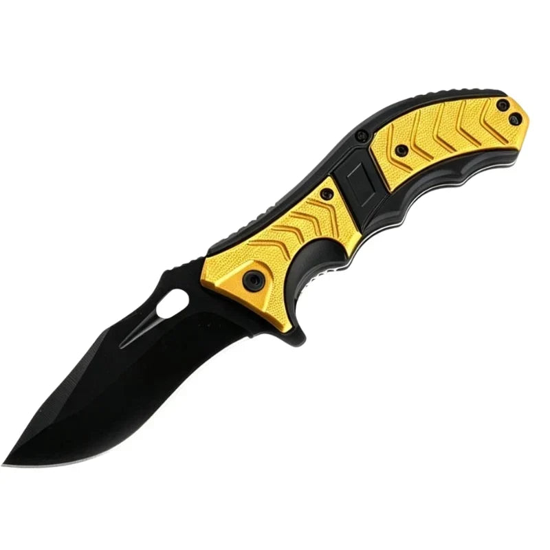 MSK061 - Gold & Black Curved Folding Knife Folding Knife The MST Default Title