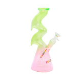 HYDRO | 10.4" Zig-Zag Beaker Glass Bong (MST224) Glass Bong The MST Green + Pink