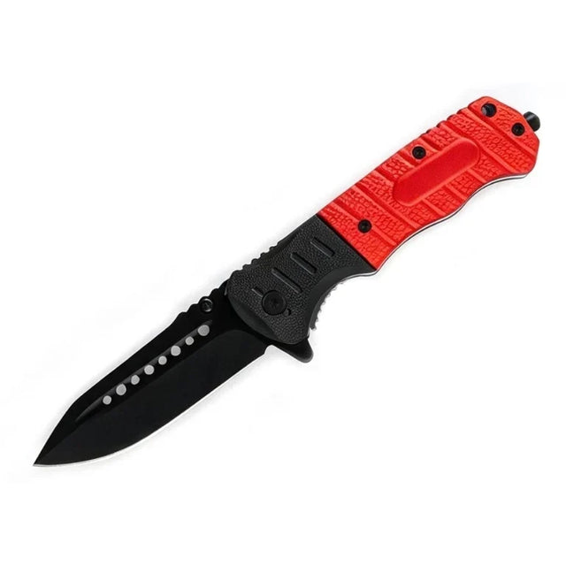 MSK078 - Red & Black Textured Folding Knife Folding Knife The MST Default Title
