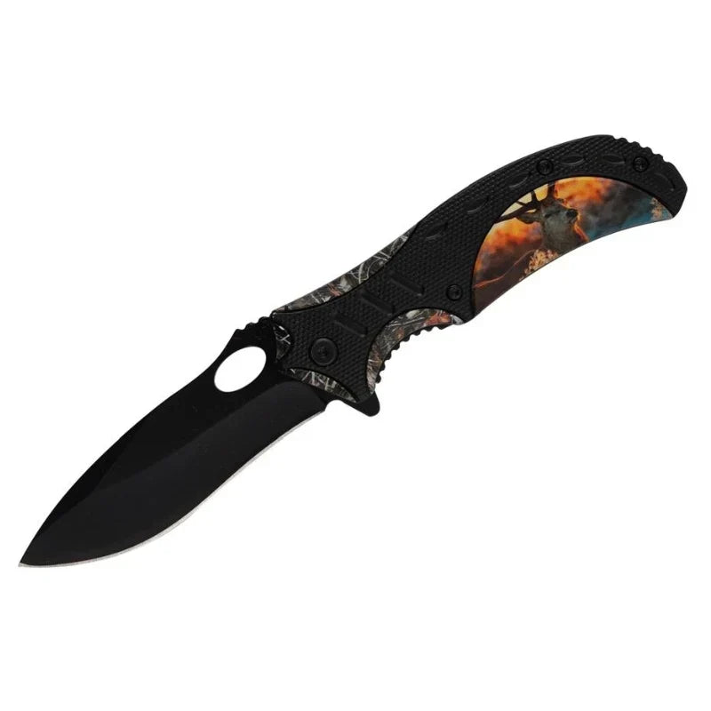 MSK086 - Black Deer Graphic Folding Knife Folding Knife The MST Default Title