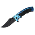 MSK044 - Blue & Black Serrated Folding Knife Folding Knife The MST Default Title