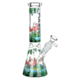Pulsar® | 10" Chilllin flamingos Bong [WP774] Glass Bong Smoking Cat Distribution