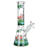 Pulsar® | 10" Chilllin flamingos Bong [WP774] Glass Bong Smoking Cat Distribution
