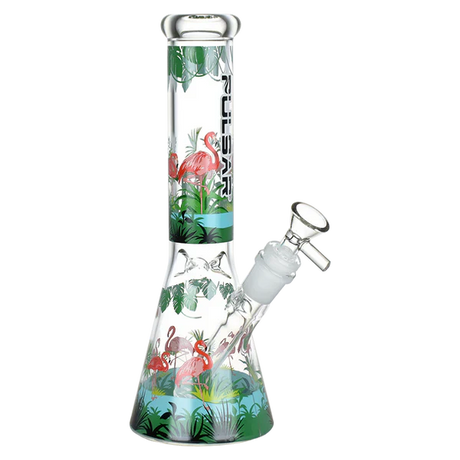 Pulsar® | 10" Chilllin flamingos Bong [WP774] Glass Bong Smoking Cat Distribution