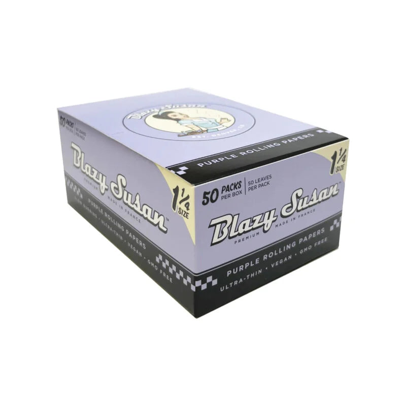 Blazy Susan | Purple 1-1/4 Rolling paper box of 50