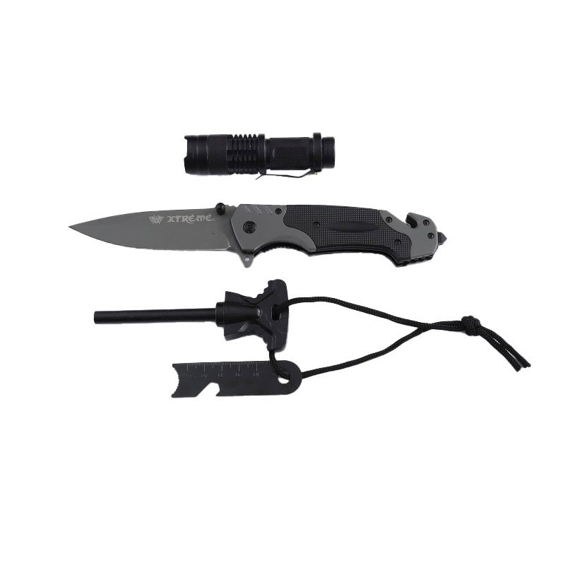 Xtreme | 8″ Pocket Knife Gift Set – Multifunctional Folding Knife with Flashlight & Flint (XTR-HKN135) Folding Knife Canadian Distributor