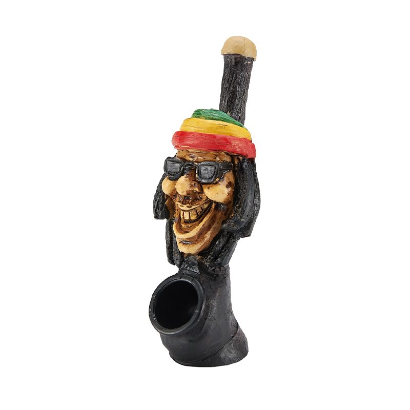 5" Smoking Laughing Face Design [YDS-002] Resin Pipe Canadian Distributor