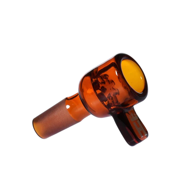 Hoss Glass | 14mm Full Colour Screen Bowl with Square Handle [YX21AC] Bowl · Banger · Oil Burner Smoking Cat Distribution Amber