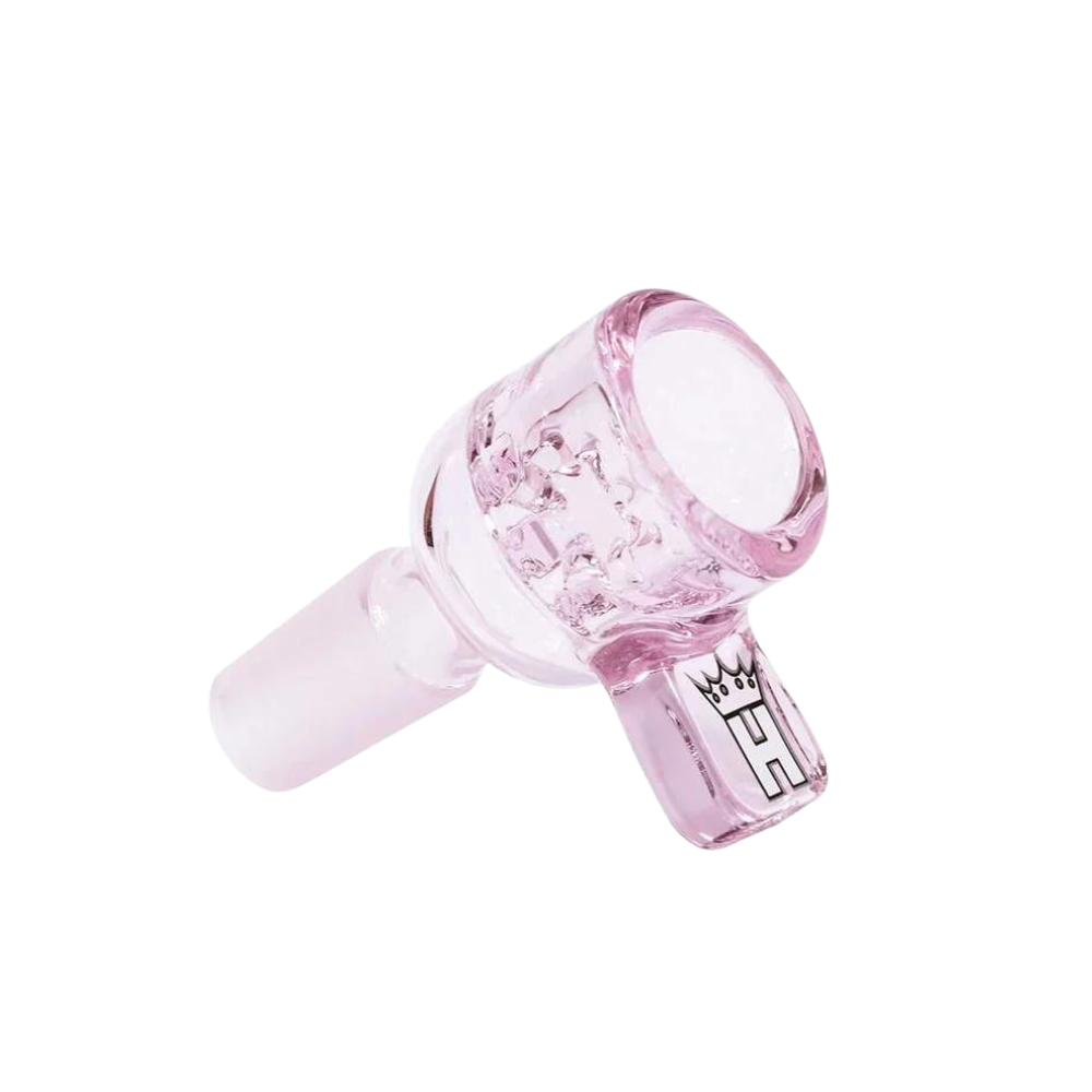 Hoss Glass | 14mm Full Colour Screen Bowl with Square Handle [YX21AC] Bowl · Banger · Oil Burner Smoking Cat Distribution Pink