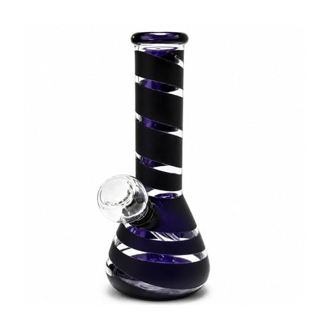 6" Spiral Stripe Mini Glass Beaker Bong – Assorted Colors Glass Bong Super Supplys Inc Black