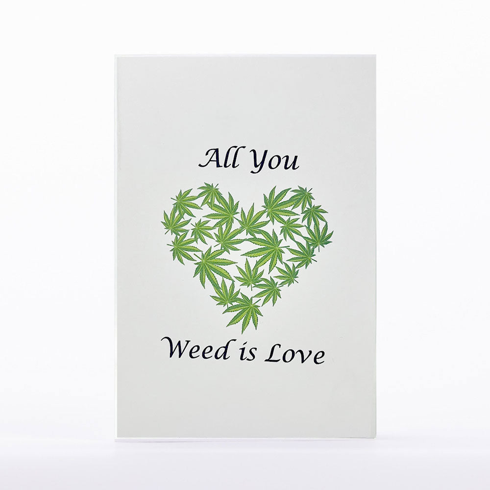 Intricate Greetings | Cannabis Leaf 3D Pop-Up Card – For Any Occasion Holiday · Anniversary Intricate Greetings All You Weed is Love