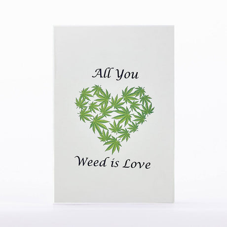 Intricate Greetings | Cannabis Leaf 3D Pop-Up Card – For Any Occasion Holiday · Anniversary Intricate Greetings All You Weed is Love