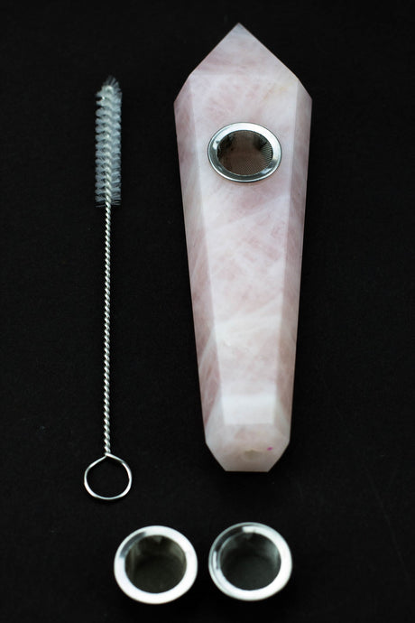 Acid Secs - Pink Rose Quartz Smoking Pipe Quartz · Stone Pipe Acid Secs Productions Inc.