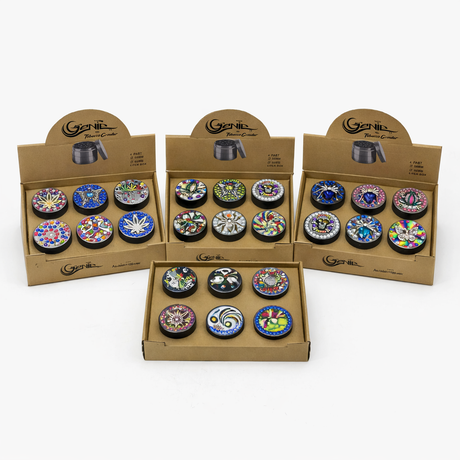 Genie | 4-Part 50mm 3D Grinder with Cubic Zirconia – Box of 6 [GR50] Regular Grinder BB Canada