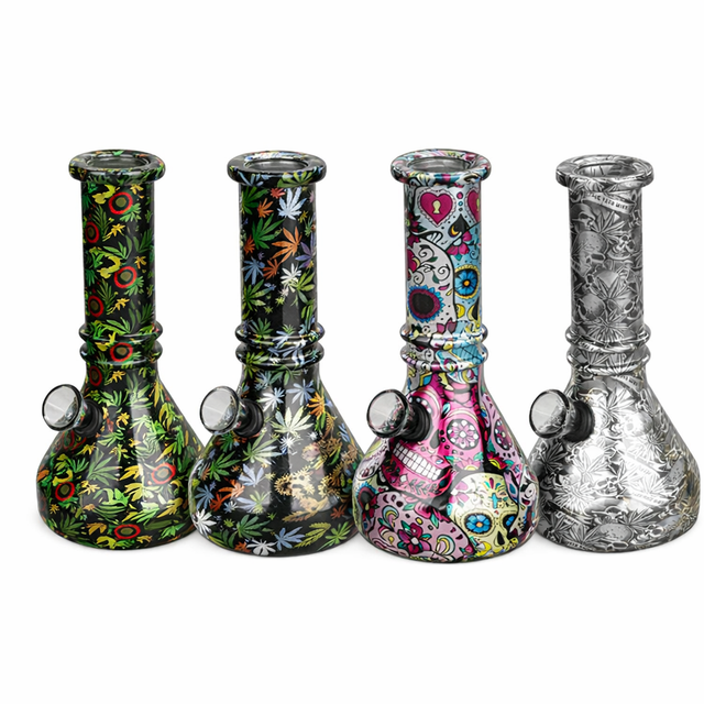 6″ Vivid Vault Beaker Mini Glass Bong – [JBLMIN-08-5] Glass Bong Canadian Distributor