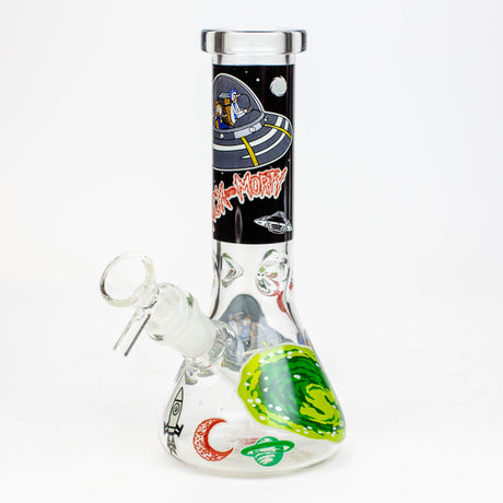 8" NM  Cartoon glass water bong - Glow in the dark