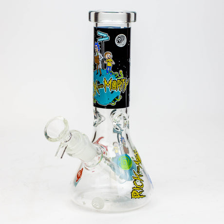 8" NM  Cartoon glass water bong - Glow in the dark