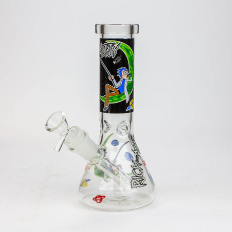 8" NM  Cartoon glass water bong - Glow in the dark