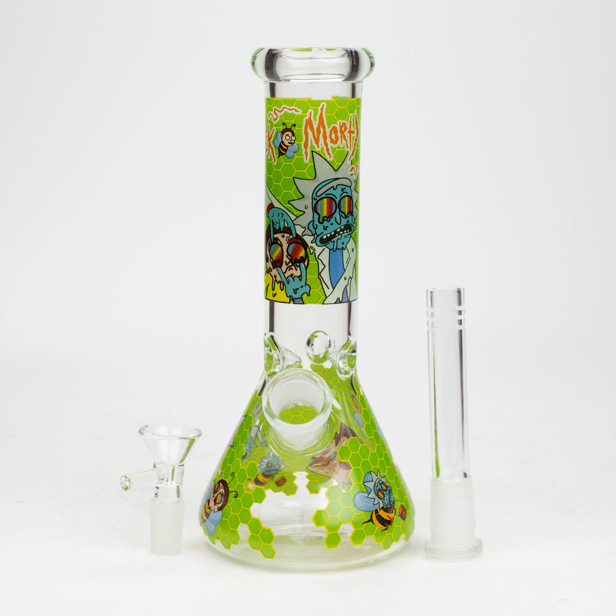 8" NM  Cartoon glass water bong - Beehive