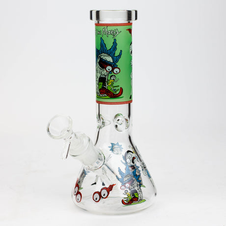 8" NM glass water bong - Glow In the dark