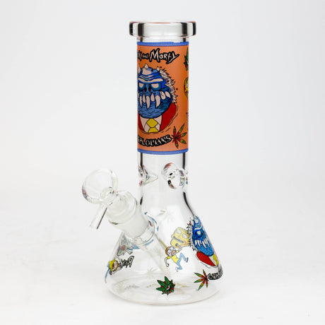 8" NM glass water bong - Glow In the dark