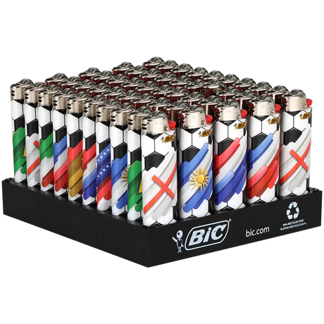 BIC® | Maxi Soccer Flag Assortment Display of 50 Lighter ONE