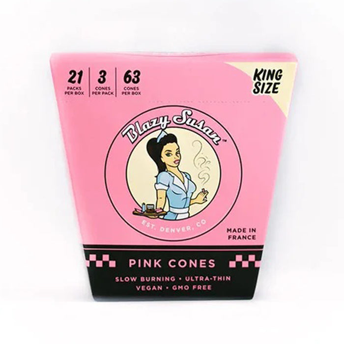 Blazy Susan | King Size Pink Pre Rolled Cones Box of 21