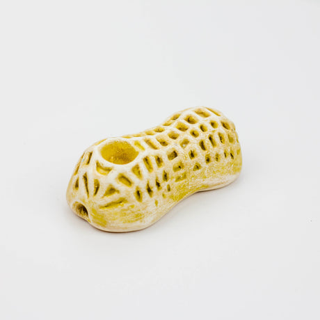 Handmade Ceramic Smoking Pipe [Peanut] Ceramic Pipe Black Piranha Designs