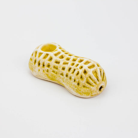 Handmade Ceramic Smoking Pipe [Peanut] Ceramic Pipe Black Piranha Designs