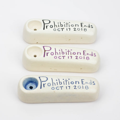 Handmade Ceramic Smoking Pipe [Prohibition Ends] Ceramic Pipe Black Piranha Designs