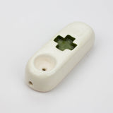 Handmade Ceramic Smoking Pipe [Green Cross]- - One Wholesale