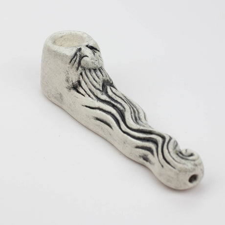 Handmade Ceramic Smoking Pipe [Wizard] Ceramic Pipe Black Piranha Designs