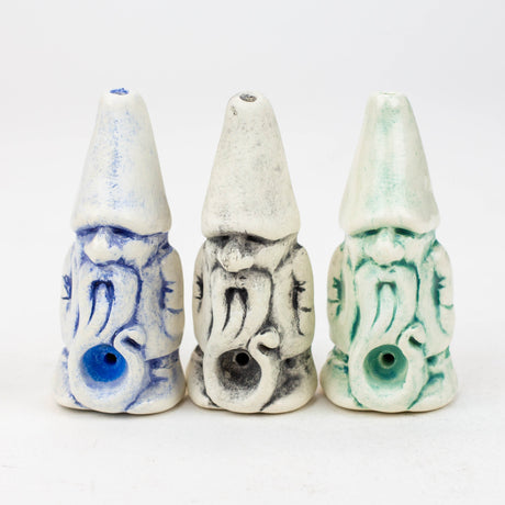 Handmade Ceramic Smoking Pipe [GNOME] Ceramic Pipe Black Piranha Designs