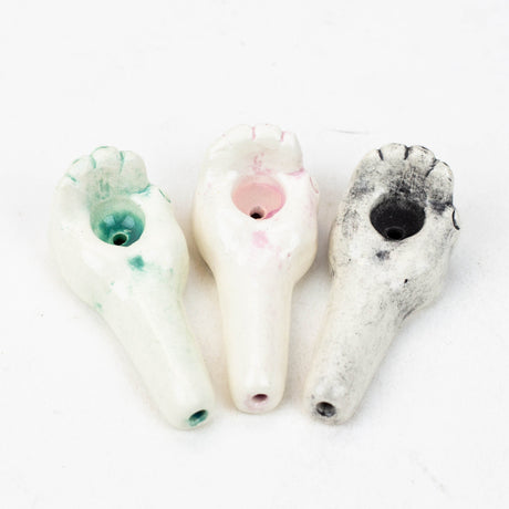 Handmade Ceramic Smoking Pipe [HAND] Ceramic Pipe Black Piranha Designs