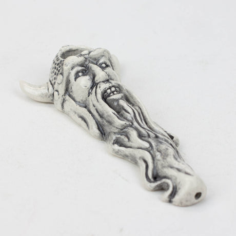 Handmade Ceramic Smoking Pipe [VIKING/L] Ceramic Pipe Black Piranha Designs