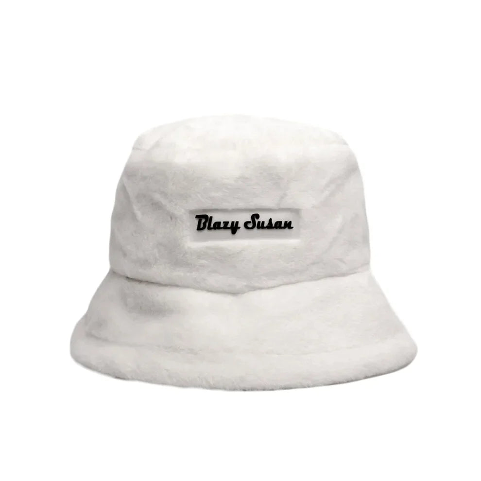 Blazy Susan | Fuzzy Bucket Hat Hat & Toque Smoking Cat Distribution White