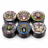 Genie | 4-Part 63mm 3D Decorative Grinder with rhinestones – Box of 6 [GR63] Regular Grinder BB Canada Design B