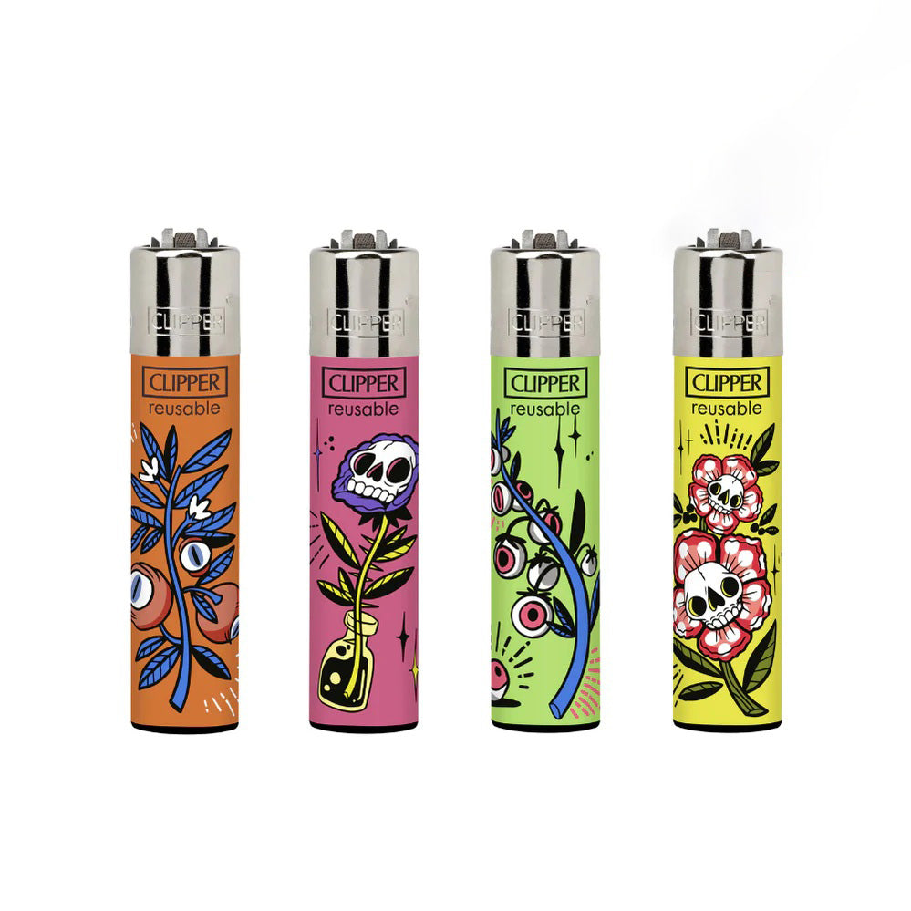 CLIPPER | Classic Large Lighters Strange Flowers 2 - (48 Lighters) Lighter ONE