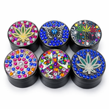 Genie | 4-Part 63mm 3D Decorative Grinder with rhinestones – Box of 6 [GR63] Regular Grinder BB Canada Design E