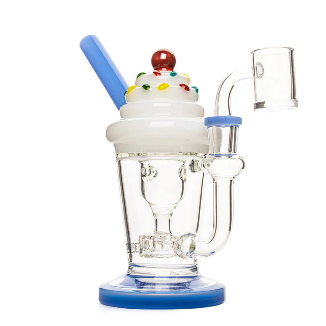 Red Eye Glass® | 8" Milkshake Incycler Rig Glass Rig Smoking Cat Distribution Blue