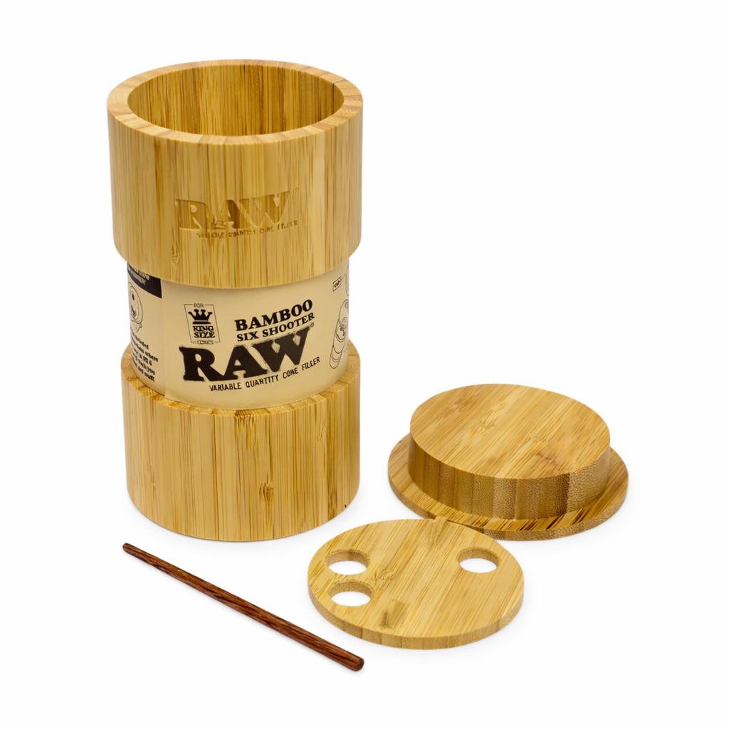 RAW | Bamboo Six Shooter Cone Filler – King Size Filler · Poker Super Supplys Inc