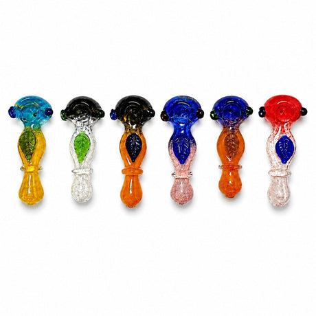 3" Leaf Design Glass Hand Pipe Glass Pipe Super Supplys Inc Default Title