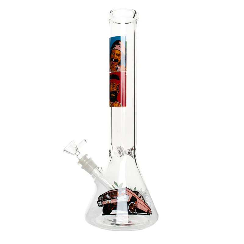 Cheech & Chong® Glass | 15" Pop Art Beaker Base Water Pipe CC154 Glass Bong Smoking Cat Distribution
