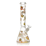 Cheech & Chong® Glass | 15" 7mm Thick Tie Dye Glow-in-the-Dark Water Pipe [CC169] Glass Bong Smoking Cat Distribution