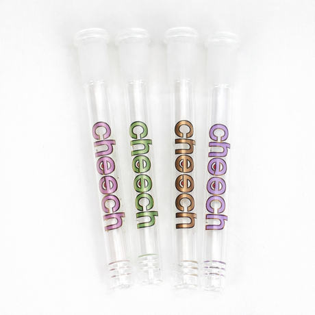 Cheech | Colored Logo Downstems with Diffusion Cuts Downstem · Bowlstem Smoking Cat Distribution 7"
