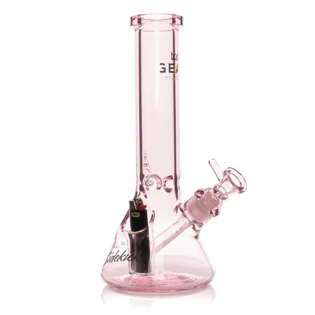 GEAR Premium® | 12" 7mm Thick Sidekick Beaker Tube Glass Bong Smoking Cat Distribution Pink