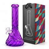12.5" Diamond Cut Textured Beaker Bong – 7mm Glass Glass Bong Super Supplys Inc