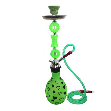 Zebra Heart 1 Hose Hookah 28" Tall